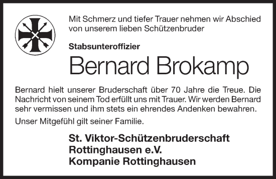 Anzeige von Bernard Brokamp von OM-Medien