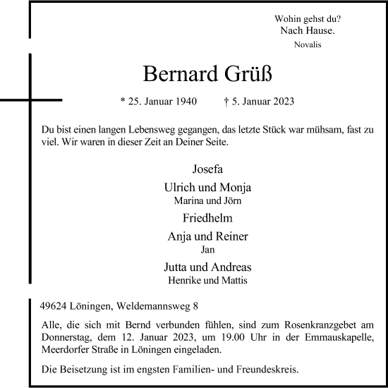 Anzeige von Bernard Grüß von OM-Medien