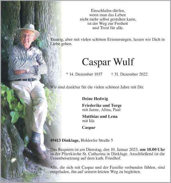 Anzeige von Caspar Wulf von OM-Medien