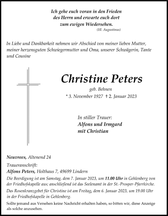 Anzeige von Christine Peters von OM-Medien