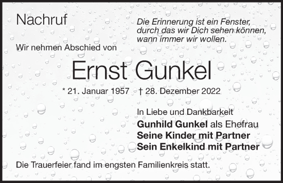 Anzeige von Ernst Gunkel von OM-Medien