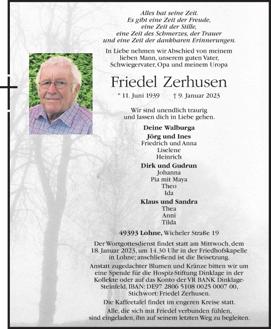 Anzeige von Friedel Zerhusen von OM-Medien