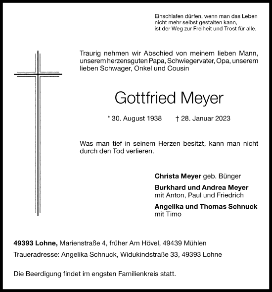 Anzeige von Gottfried Meyer von OM-Medien