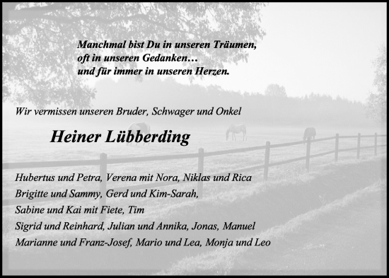 Anzeige von Heiner Lübberding von OM-Medien