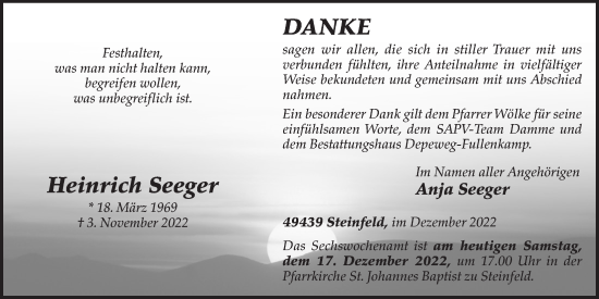 Anzeige von Heinrich Seeger von OM-Medien