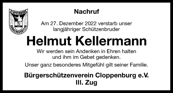 Anzeige von Helmut Kellermann von OM-Medien