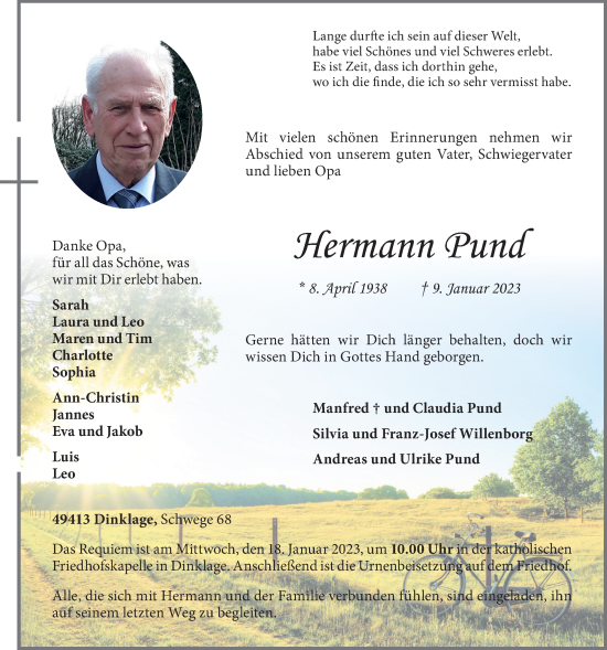 Anzeige von Hermann Pund von OM-Medien