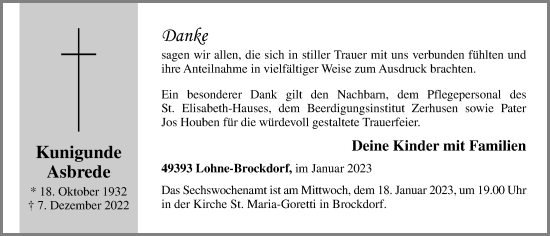 Anzeige von Kunigunde Asbrede von OM-Medien