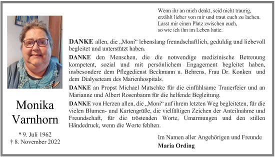 Anzeige von Monika Varnhorn von OM-Medien