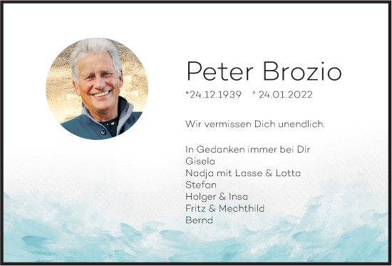 Anzeige von Peter Brozio von OM-Medien