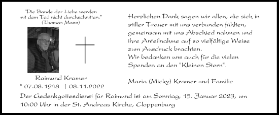 Anzeige von Raimund Kramer von OM-Medien