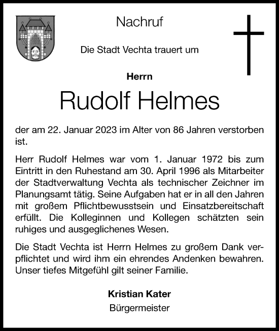 Anzeige von Rudolf Helmes von OM-Medien