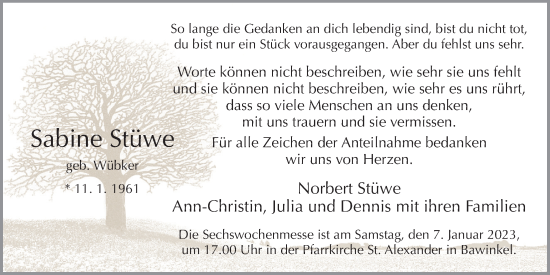 Anzeige von Sabine Stüwe von OM-Medien