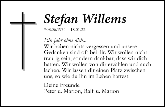 Anzeige von Stefan Willems von OM-Medien