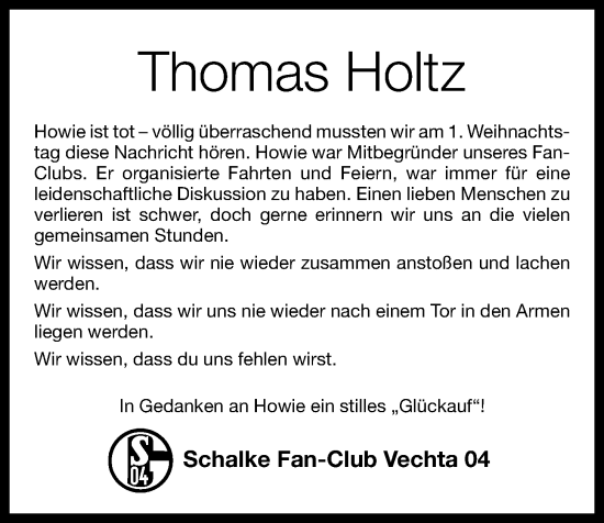 Anzeige von Thomas Holtz von OM-Medien