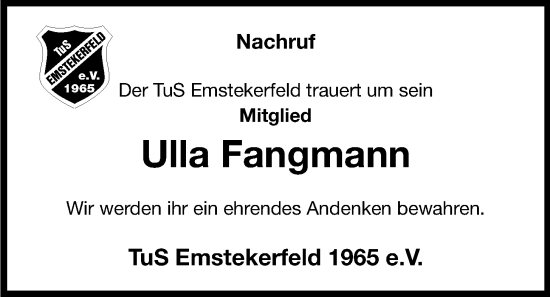 Anzeige von Ulla Fangmann von OM-Medien