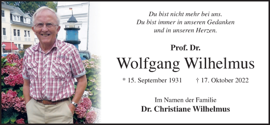 Anzeige von Wolfgang Wilhelmus von OM-Medien