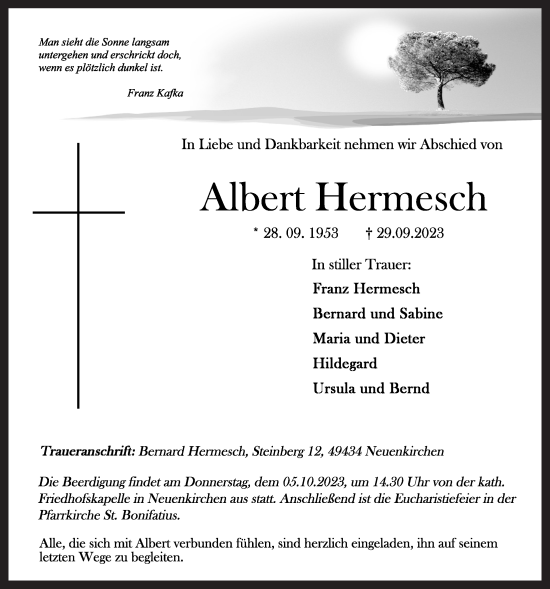 Anzeige von Albert Hermesch von OM-Medien
