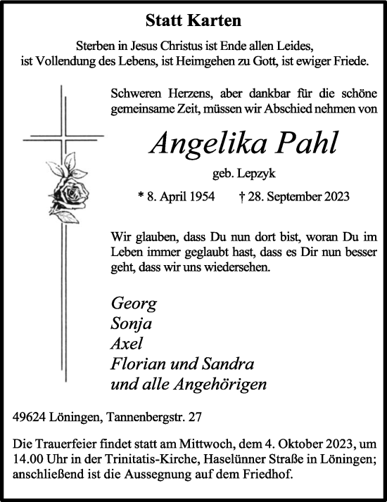 Anzeige von Angelika Pahl von OM-Medien