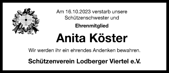 Anzeige von Anita Köster von OM-Medien