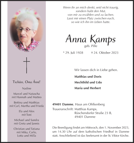 Anzeige von Anna Kamps von OM-Medien