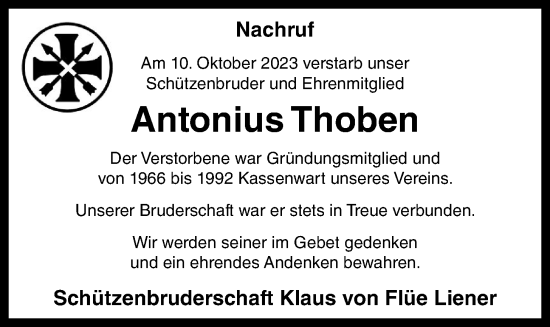 Anzeige von Antonius Thoben von OM-Medien