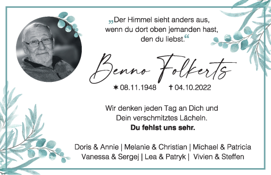 Anzeige von Benno Folkerts von OM-Medien