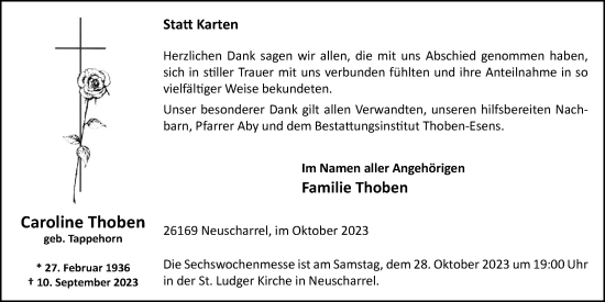 Anzeige von Caroline Thoben von OM-Medien