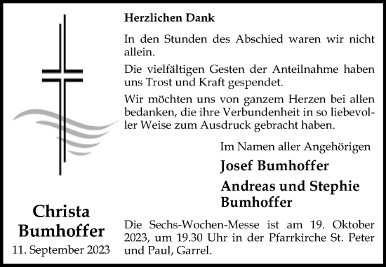 Anzeige von Christa Bumhoffer von OM-Medien