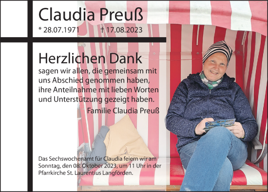 Anzeige von Claudia Preuß von OM-Medien
