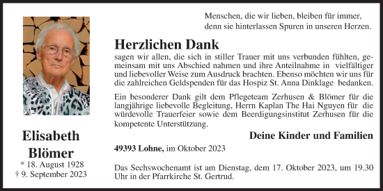 Anzeige von Elisabeth Blömer von OM-Medien