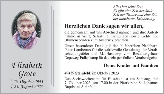 Anzeige von Elisabeth Grote von OM-Medien