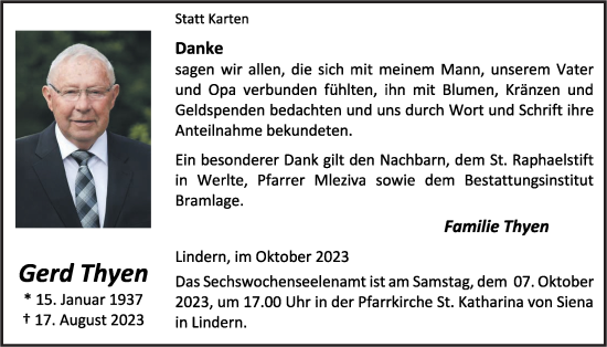 Anzeige von Gerd Thyen von OM-Medien