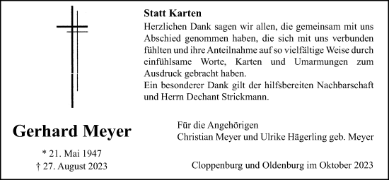 Anzeige von Gerhard Meyer von OM-Medien