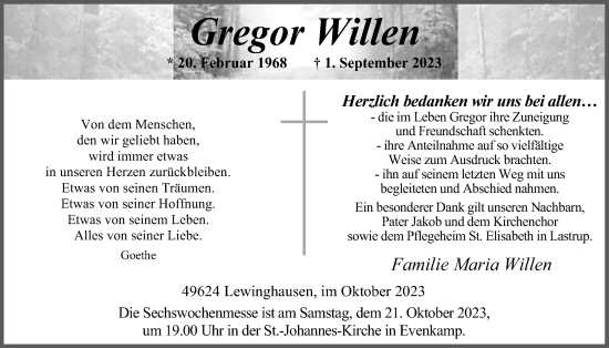 Anzeige von Gregor Willen von OM-Medien