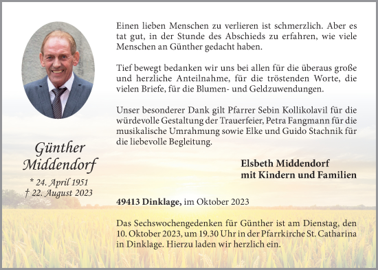 Anzeige von Günther Middendorf von OM-Medien