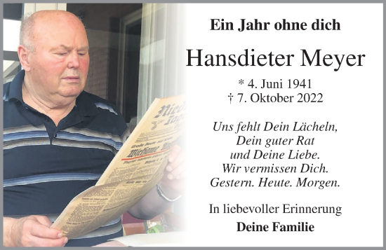 Anzeige von Hansdieter Meyer von OM-Medien