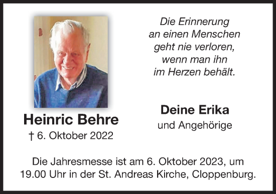 Anzeige von Heinric Behre von OM-Medien