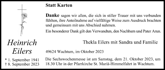 Anzeige von Heinrich Eilers von OM-Medien