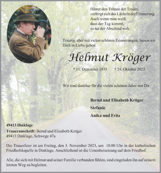 Anzeige von Helmut Kröger von OM-Medien
