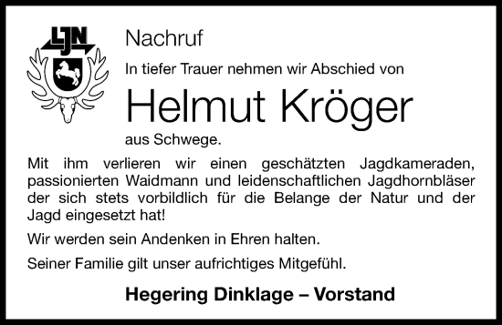Anzeige von Helmut Kröger von OM-Medien