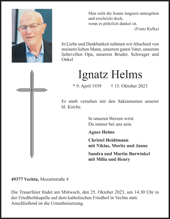 Anzeige von Ignatz Helms von OM-Medien