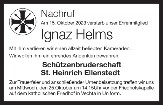 Anzeige von Ignaz Helms von OM-Medien