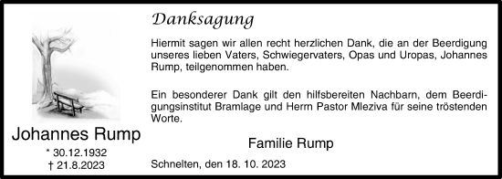 Anzeige von Johannes Rump von OM-Medien