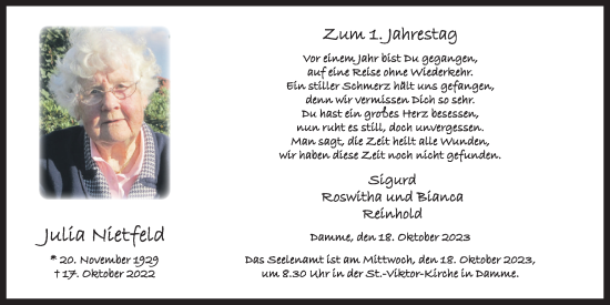 Anzeige von Julia Nietfeld von OM-Medien