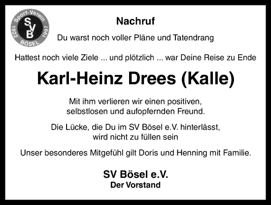Anzeige von Karl-Heinz Drees von OM-Medien