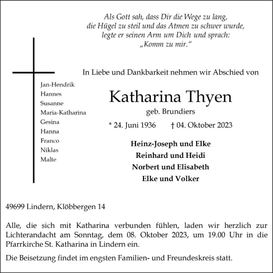 Anzeige von Katharina Thyen von OM-Medien