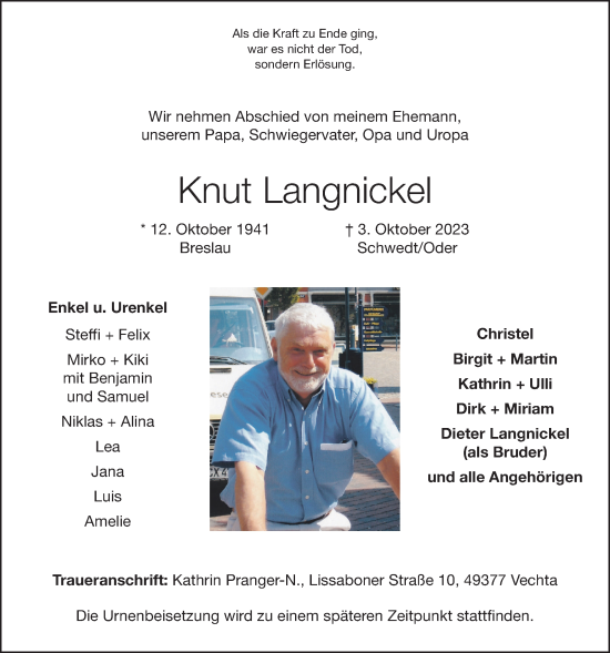 Anzeige von Knut Langnickel von OM-Medien
