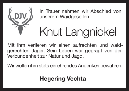 Anzeige von Knut Langnickel von OM-Medien