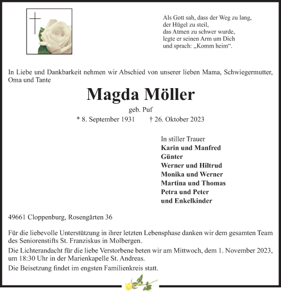Anzeige von Magda Möller von OM-Medien